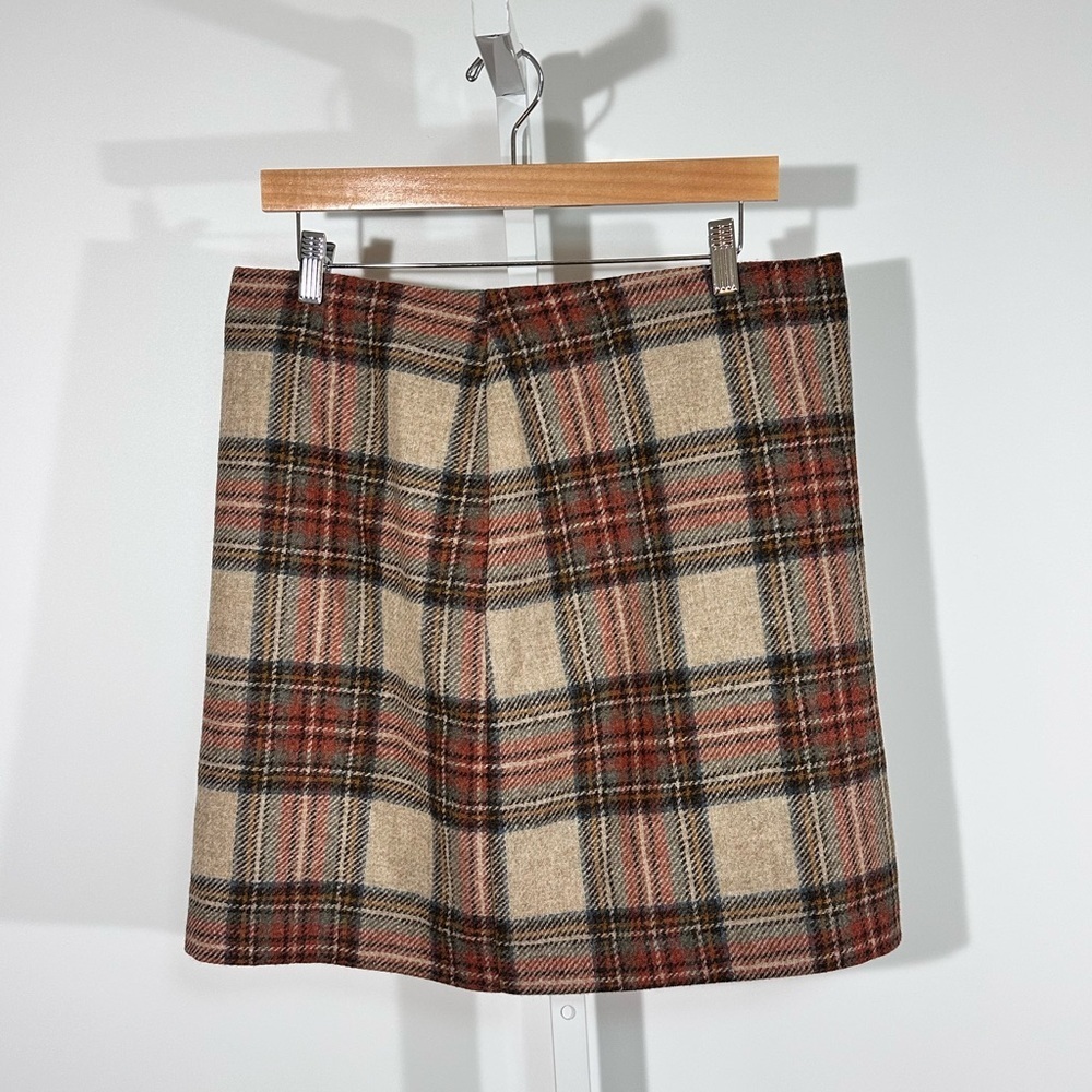 Boden British Tweed Plaid Wool Mini Skirt – Fall Academia Check – 10R